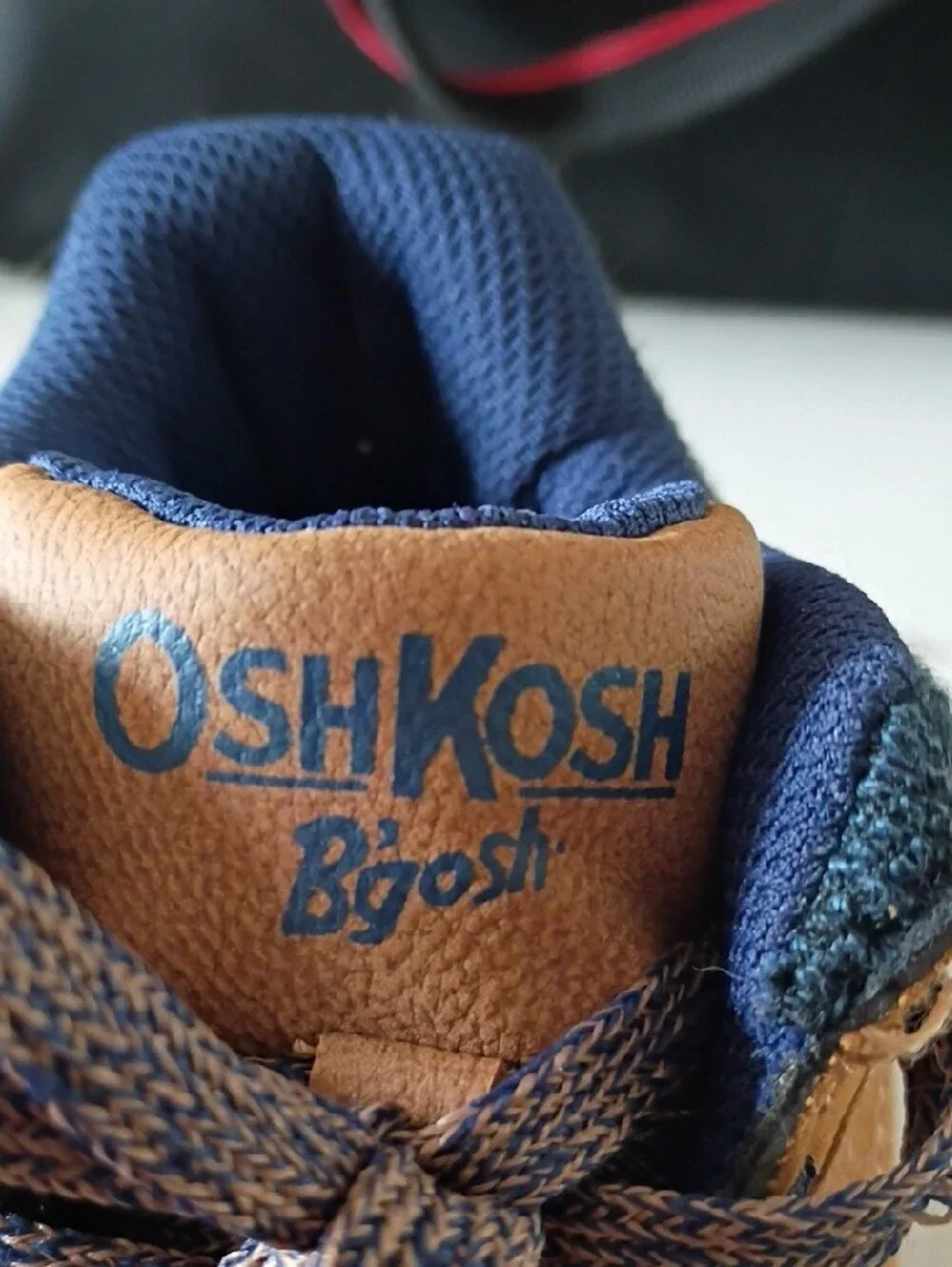 OshKosh B'gosh Tan and Navy Kids High-Top Boots